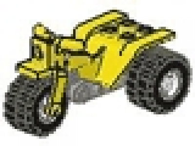 Trike Motorrad gelb 30187c01, komplett mit Rädern und Felgen weiß