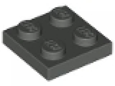 Platte 2x2 altes dunkelgrau