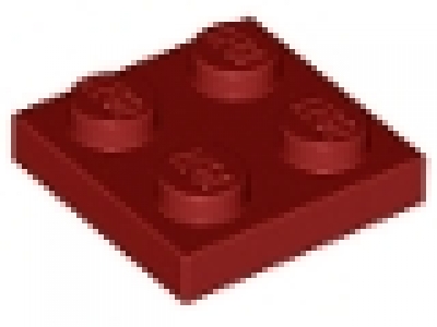 Platte 2x2 dunkelrot