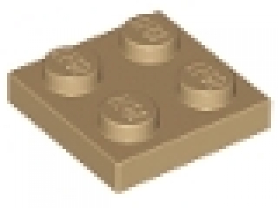 Platte 2x2 dunkeltan