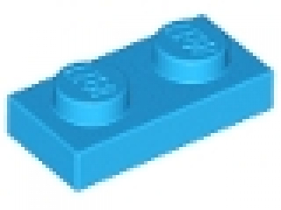 Platte 1x2 dunkelazure