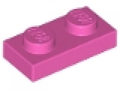 Platte 1x2 dunkelpink