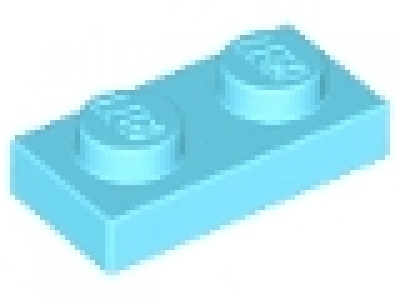 Platte 1x2 mittelazure