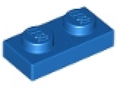 Platte 1x2 blau neu
