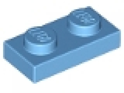 Platte 1x2 mittelblau