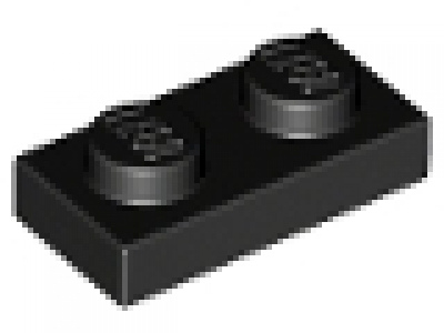 Platte 1x2 schwarz 3023 neu