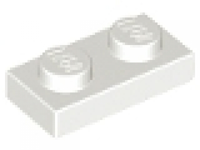 Platte 1x2 weiß neu