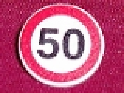Verkehrsschild  mit Clip  30261px2 weiß, Gechwindigkeit: 50