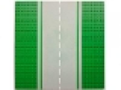 Straßenplatte Gerade mit Radweg 32x32 grün