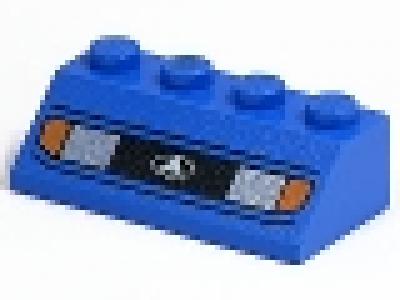 2 x 4 Schrägstein 3037px1U blau