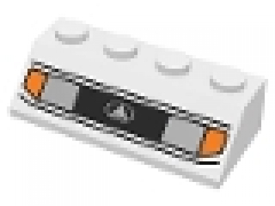2 x 4 Schrägstein 3037px1U weiß