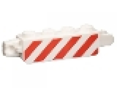Lego Gelenkstein 1x4 weiß mit roten Streifen