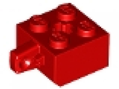 Gelenkstein (Vater) 2x2x1 mit Achsloch rot