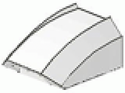 Slope, Curved 2 x 2 Lip, No Studs, weiß
