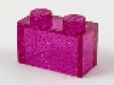 Stein 1x2 tr dunkelpink (Glitter )