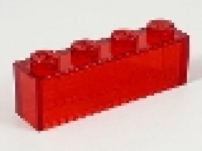 Stein 1 x 4 tr tr rot 3066