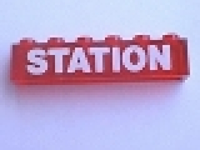 Lego Stein 1 x 6 Station transrot