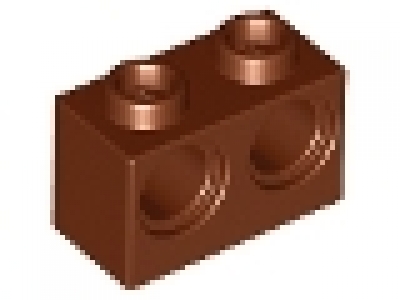 Technikstein 1 x 2 mit 2 Löcher 32000 rotbraun