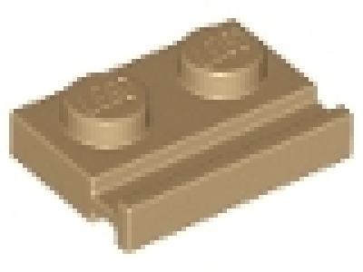 Platte 1 x 2 mit Führungschiene dunkeltan 32028 neu