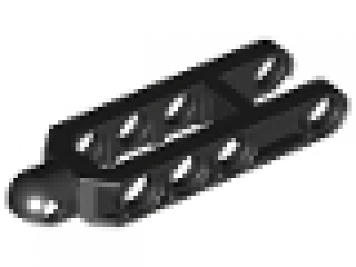 Lego Technic, Steering Arm 6.5 x 2 with Towball Socket Rounded, Chamfered, schwarz