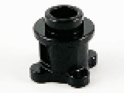 Brick, Round 1 x 1 x 2/3 with Flower Edge (4 Knobs on Base), schwarz