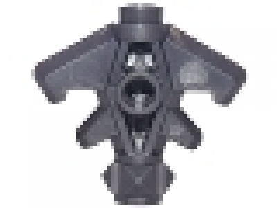 Minifigure, Weapon Axe Head, Double with Spikes, Bar Holder, and 3 Hollow Studs, pearl dunkelgrau