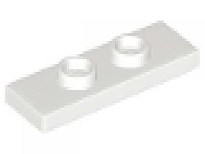 Platte 1 x 3 mit 2 Knöpfen, weiß 34103
