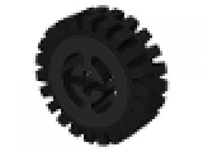 Reifen (klein) mit Felge (groß) schwarz 3482c01