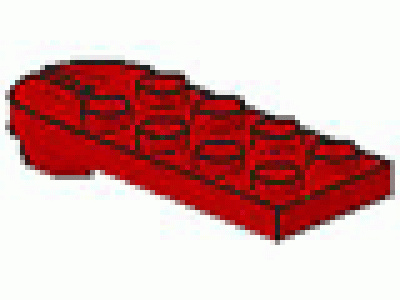 Platte mit Mutterkupplung (unvollständig) 2x4x0.33  rot
