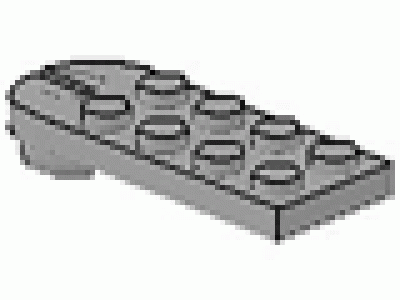 Platte mit Mutterkupplung (unvollständig) 2x4x0.33 altes hellgrau