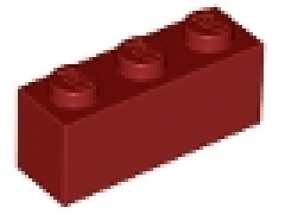 Stein 1x3 dunkelrot