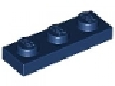 Platte 1x3 dunkelblau