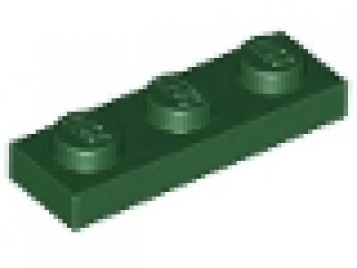 Platte 1x3 dunkelgrün 3623