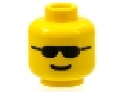 LEGO Schnäppchen 10 x Minifig Kopf gelb 3626bp04, Sonnenbrille schwarz