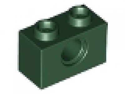 Technikstein 1x2 dunkelgrün