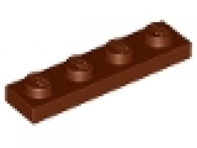 Platte 1x4  rotbraun 3710
