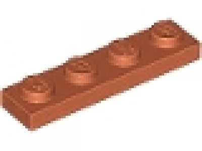 Platte 1x4 dunkelorange