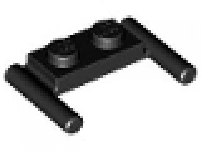 Platte mit Doppelgriff 3839b schwarz 1 x 2
