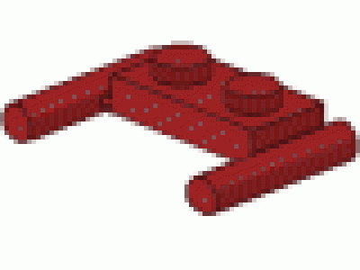 Platte mit Doppelgriff 3839b dunkelrot 1 x 2