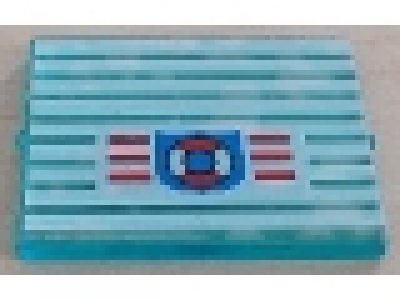 Part No: 3855pb004 Name: Glass for Window 1 x 4 x 3 with 9 White Stripes and Coast Guard Pattern (Sticker)