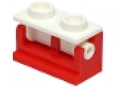 Lego Scharnierstein 3937c14 rot/ weiß