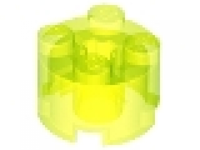 Rundstein 2x2x1 trans. neon grün