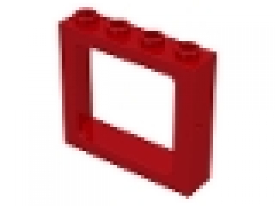 Eisenbahnfenster 1x4x3 rot, 4033 mit Glas
