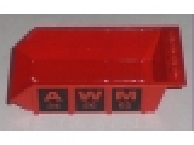 Kipplade (groß) rot mit Aufkleber, rot