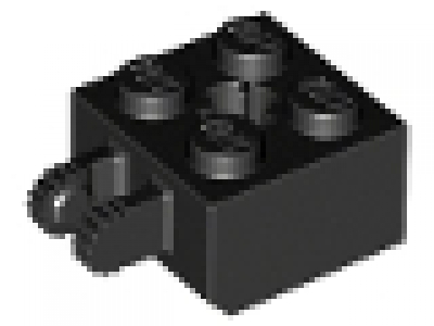 Lego Gelenkstein (Mutter) 2x2x1 mit Achsloch schwarz