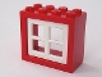 Fensterrahmen 3 x 4 rot 4132c04 mit weißen Sprossen