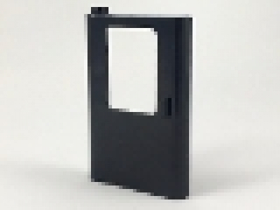 Eisenbahntür 4181 links schwarz mit Glaseinsatz tr hellblau