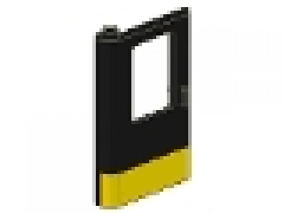 Eisenbahntür 4181p04 links schwarz mit gelben Streifen + Glaseinsatz tr hellblau