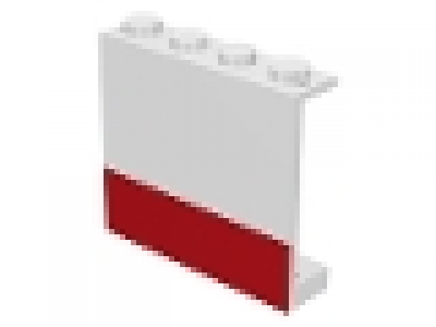 weiße Wand mit rotem Balken
