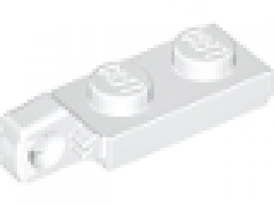 Lego Raster- Scharnier Platte 1 x 2 mit 1 Finger am Ende 44301 weiß